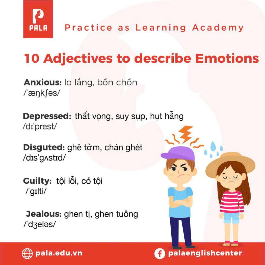 Tính Từ về Cảm Xúc | Vocabulary of Emotions